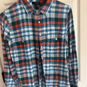 J. Crew women’s flannel Plaid Shirt - Blue, Red, Green